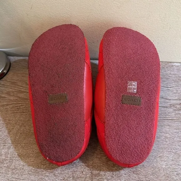 Coach Rachelle Signature C's Slipper- Miami Red- Size 5.5 B- NIB