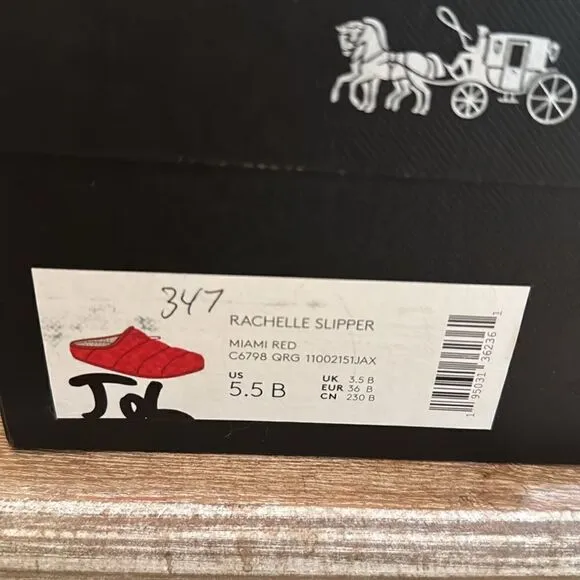 Coach Rachelle Signature C's Slipper- Miami Red- Size 5.5 B- NIB