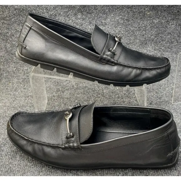 Coach Shoes Men's Size 11.5 Mott  Driver HorseBit Loafers Black Leather Moc Toe