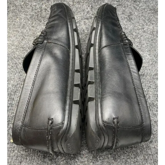 Coach Shoes Men's Size 11.5 Mott  Driver HorseBit Loafers Black Leather Moc Toe