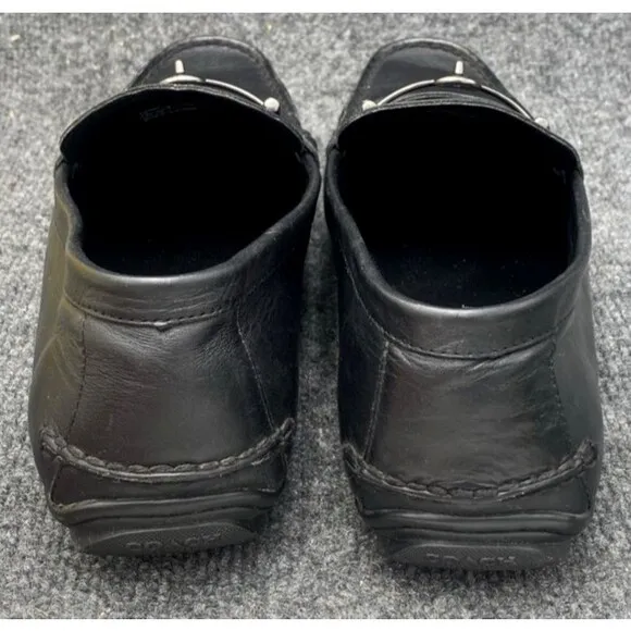 Coach Shoes Men's Size 11.5 Mott  Driver HorseBit Loafers Black Leather Moc Toe