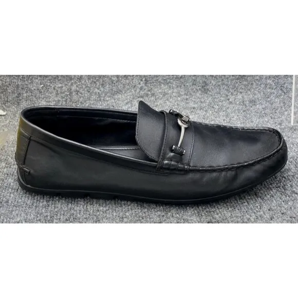 Coach Shoes Men's Size 11.5 Mott  Driver HorseBit Loafers Black Leather Moc Toe