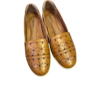 Cobb Hill Womens Bailee Leather Slip-on Sneaker, Honey Size 6.5 Cushioned Comfy