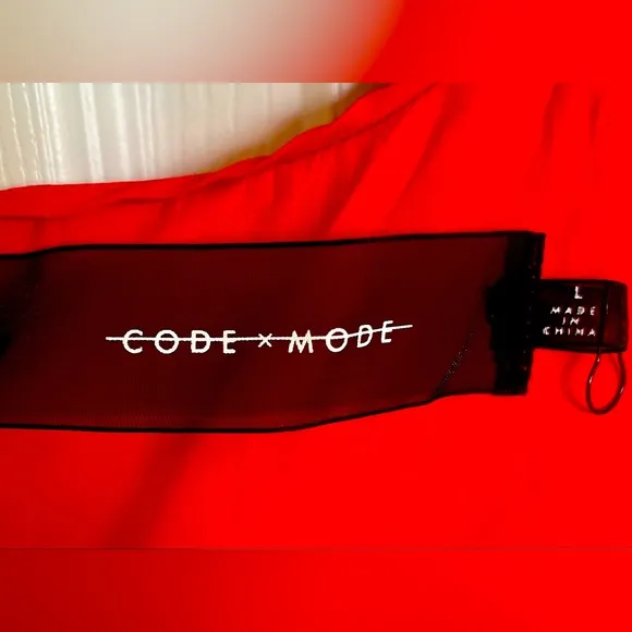 Code X Mode Cotton Blend Red Tailored Maxi Dress, Size Large