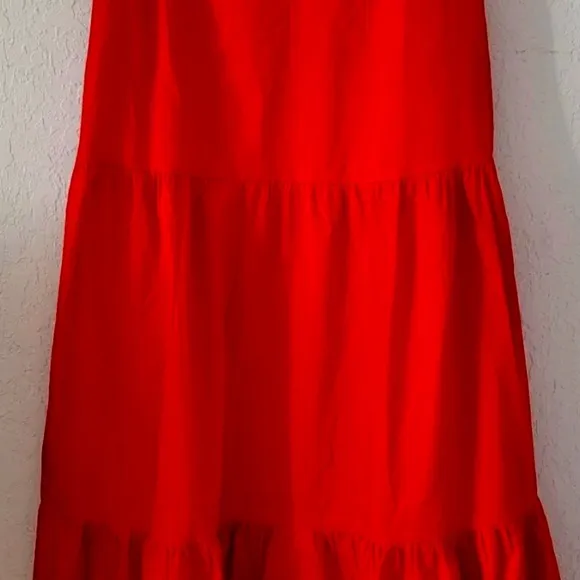 Code X Mode Cotton Blend Red Tailored Maxi Dress, Size Large