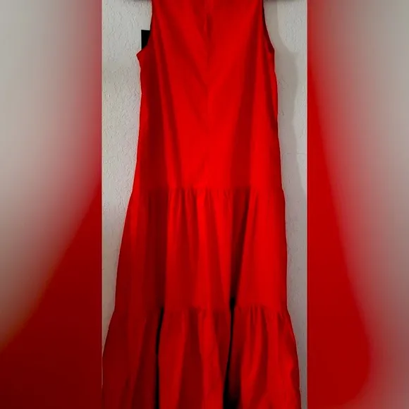 Code X Mode Cotton Blend Red Tailored Maxi Dress, Size Large