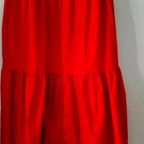 Code X Mode Cotton Blend Red Tailored Maxi Dress, Size Large