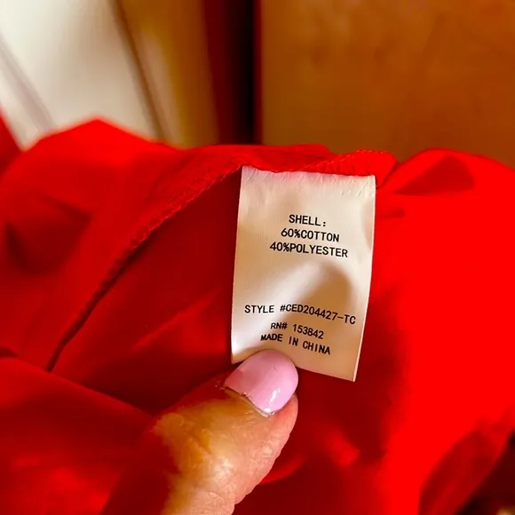 Code X Mode Cotton Blend Red Tailored Maxi Dress, Size Large