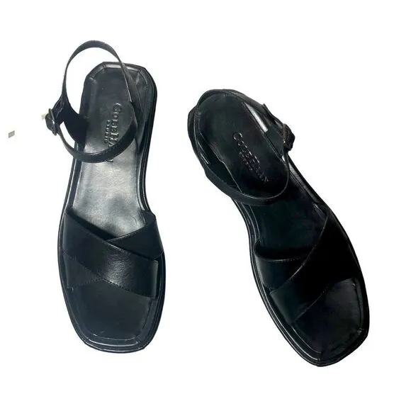 Cole Haan Black Leather Platform Sandals
