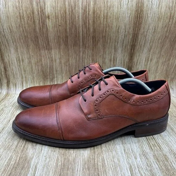 Cole Haan Buckland Cap Toe‎ Men's Size 12 M Oxford Brown Leather Shoes C28882