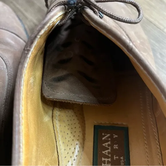 Cole‎ Haan Country Men Brown Nubuck Cap Toe Oxford Shoe Size 11 D Pre Owned