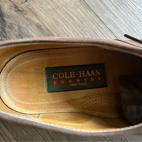 Cole‎ Haan Country Men Brown Nubuck Cap Toe Oxford Shoe Size 11 D Pre Owned