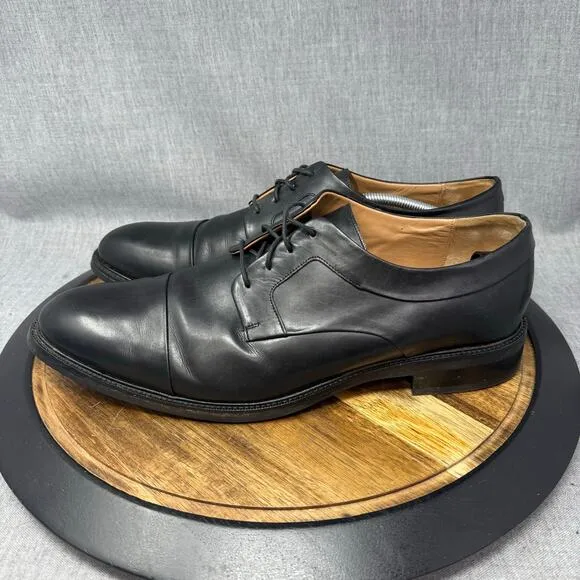 Cole Haan Dress Shoes Men's Size 14 Wide Warren Cap Toe Oxford Black Leather