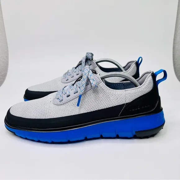 Cole Haan Generation Zerogrand Gray/Blue lace Up Waterproof Golf Sneakers Shoes