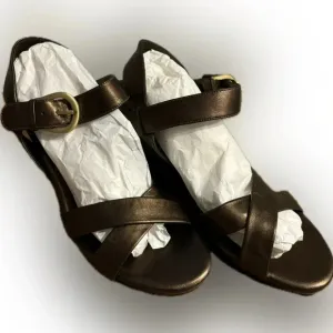 Cole Haan Leather Buckle Strappy Platform Wedge Shoes NWOT