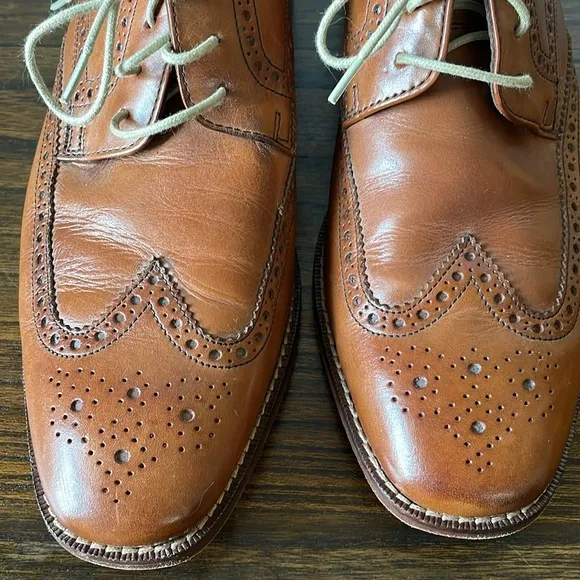 Cole Haan, men’s 9, Modern Essentials Wingtip Oxford in British Tan, dress shoe