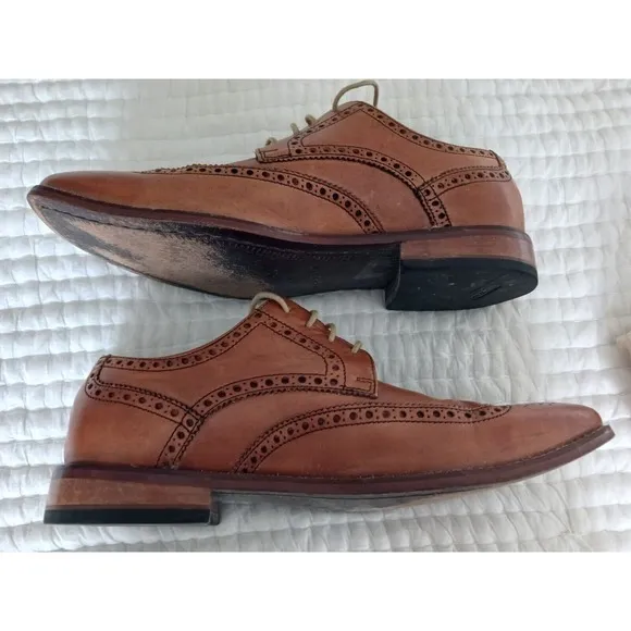 Cole Haan Men's Giraldo NikeAir Wingtip Oxford Tan Leather Shoes C09303 SZ 10M