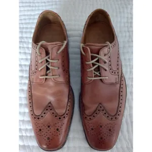 Cole Haan Men's Giraldo NikeAir Wingtip Oxford Tan Leather Shoes C09303 SZ 10M