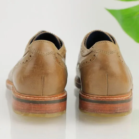 Cole Haan Mens Modern Classics Oxford Size 13 M Tan Leather Wingtip Dress Shoe