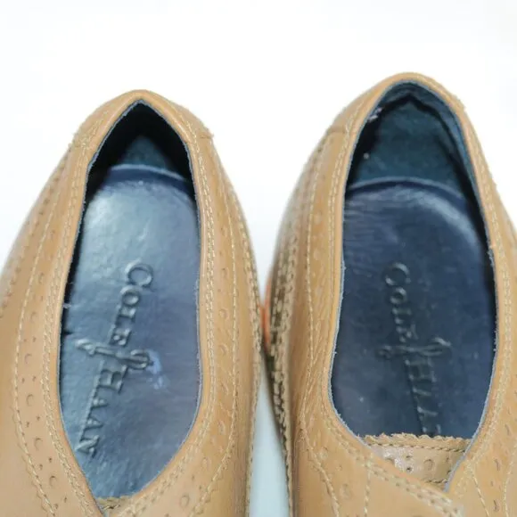 Cole Haan Mens Modern Classics Oxford Size 13 M Tan Leather Wingtip Dress Shoe
