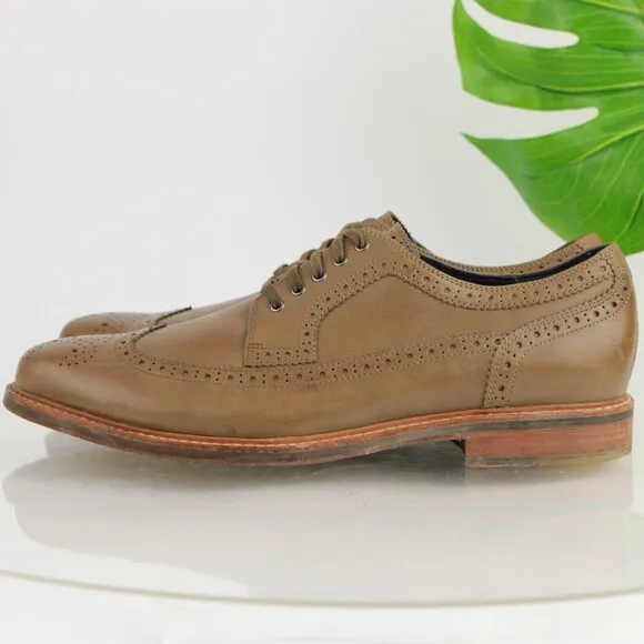 Cole Haan Mens Modern Classics Oxford Size 13 M Tan Leather Wingtip Dress Shoe