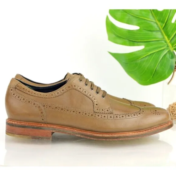 Cole Haan Mens Modern Classics Oxford Size 13 M Tan Leather Wingtip Dress Shoe