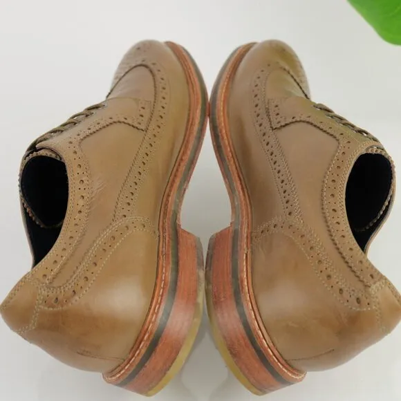 Cole Haan Mens Modern Classics Oxford Size 13 M Tan Leather Wingtip Dress Shoe