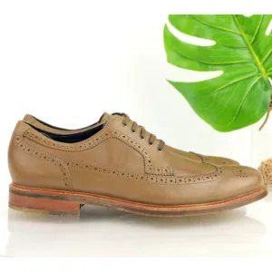 Cole Haan Mens Modern Classics Oxford Size 13 M Tan Leather Wingtip Dress Shoe