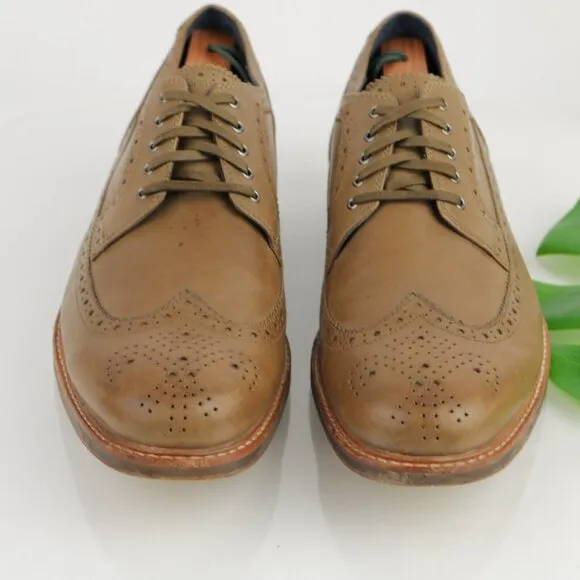 Cole Haan Mens Modern Classics Oxford Size 13 M Tan Leather Wingtip Dress Shoe