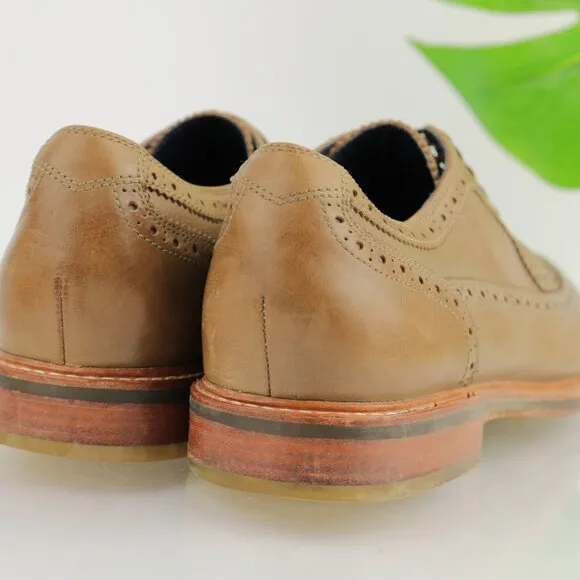 Cole Haan Mens Modern Classics Oxford Size 13 M Tan Leather Wingtip Dress Shoe