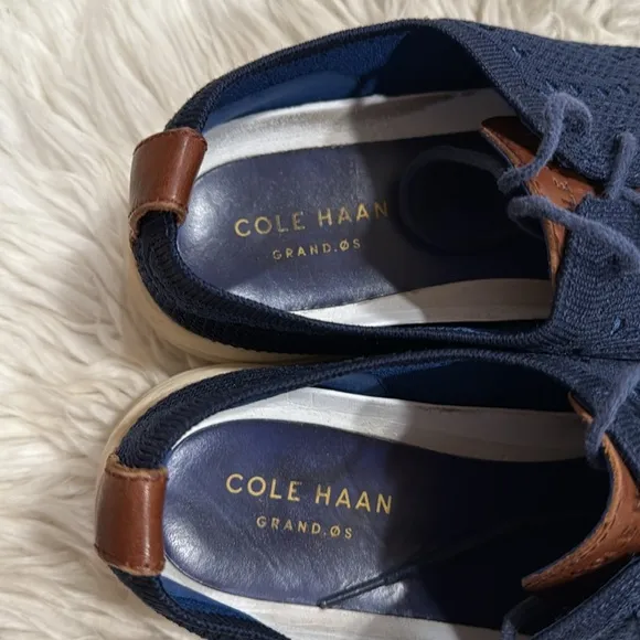 Cole Haan Mens Navy Blue 2.Zerogrand Stitchlite Lace UpOxford Shoes Size 10