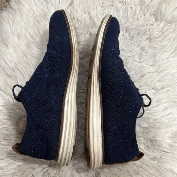 Cole Haan Mens Navy Blue 2.Zerogrand Stitchlite Lace UpOxford Shoes Size 10