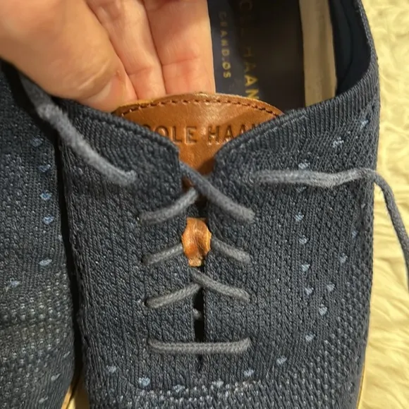 Cole Haan Mens Navy Blue 2.Zerogrand Stitchlite Lace UpOxford Shoes Size 10
