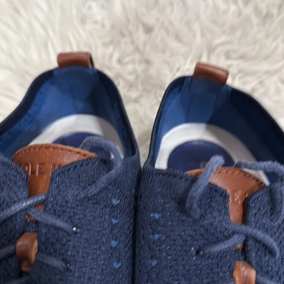 Cole Haan Mens Navy Blue 2.Zerogrand Stitchlite Lace UpOxford Shoes Size 10