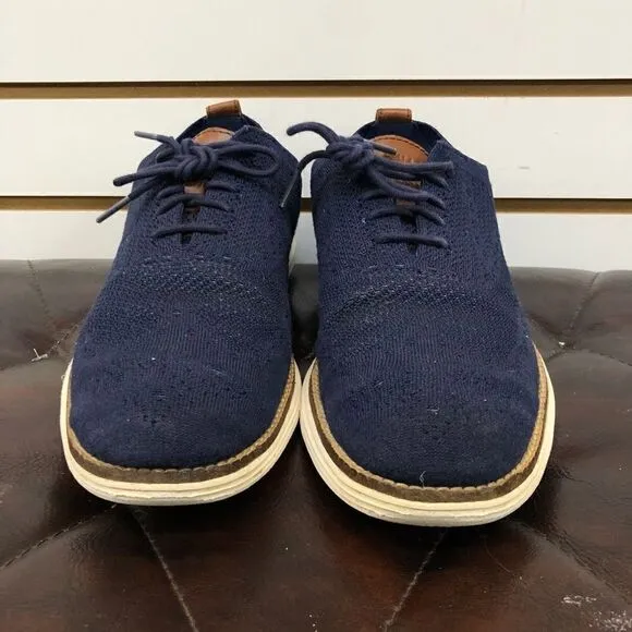 Cole Haan Mens Original Grand Stitchlite Wingtip Shoe Blue Size 8.5 C27960