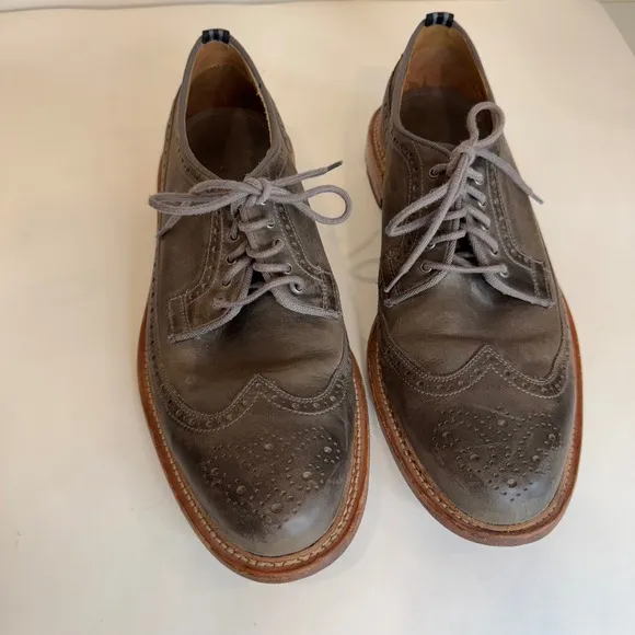 Cole Haan Todd Snyder Mens Dress Shoes 12 Leather Wingtip Brogues Gray Preppy