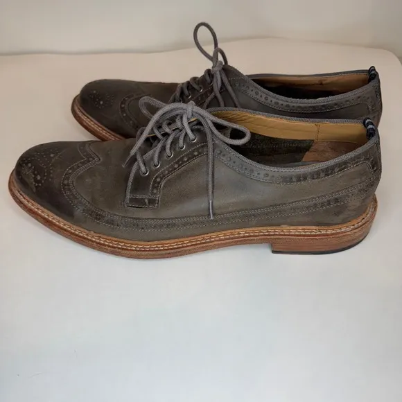 Cole Haan Todd Snyder Mens Dress Shoes 12 Leather Wingtip Brogues Gray Preppy