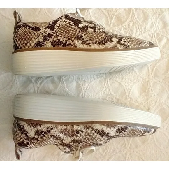 Cole Haan Women's Original Grand Leather Platform Wingtip Shoes Snakeskin  - 8B