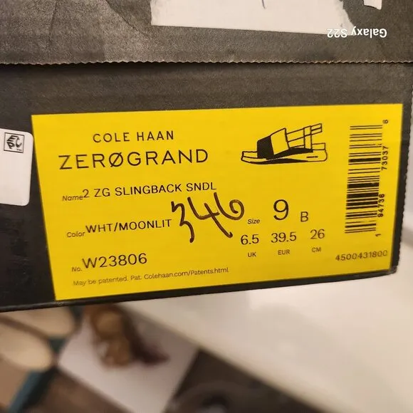 Cole Haan Zero Grand Slingback Sandals. &quot;Moonlit&quot;. NIB. Size 9