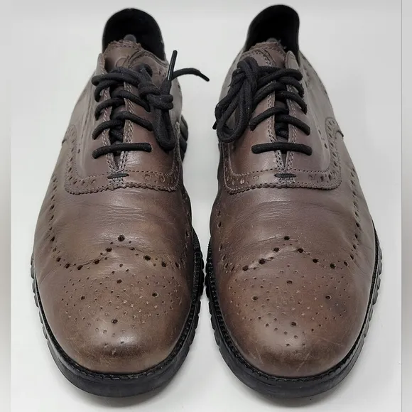 Cole Haan ZeroGrand Wingtip Oxford Burnished Pavement Men Shoes C30720 Size 11.5