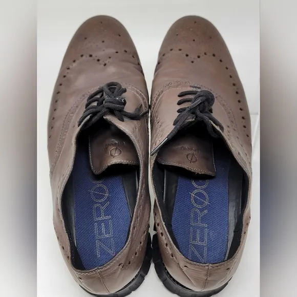 Cole Haan ZeroGrand Wingtip Oxford Burnished Pavement Men Shoes C30720 Size 11.5