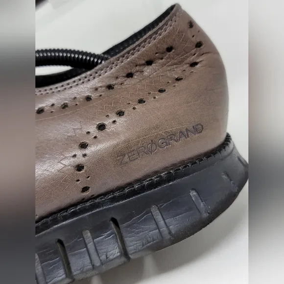 Cole Haan ZeroGrand Wingtip Oxford Burnished Pavement Men Shoes C30720 Size 11.5