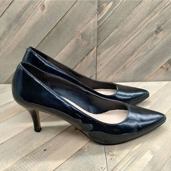 Cole Haan Classic Black Leather Pumps Womens Size 8.5 B High Heels Casual‎