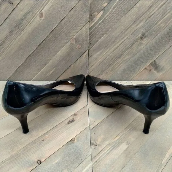 Cole Haan Classic Black Leather Pumps Womens Size 8.5 B High Heels Casual‎
