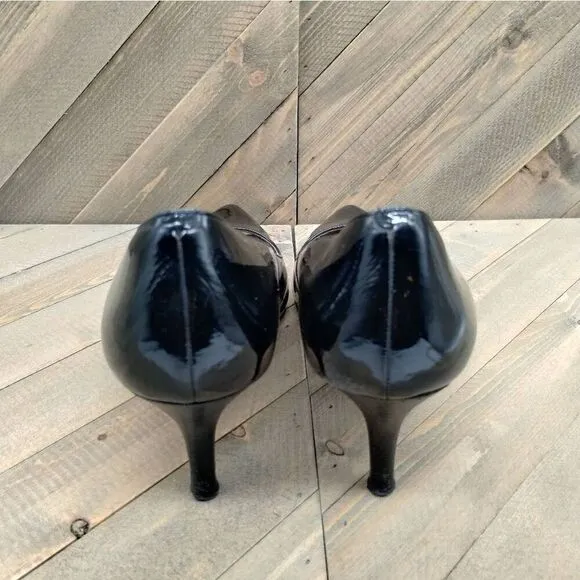 Cole Haan Classic Black Leather Pumps Womens Size 8.5 B High Heels Casual‎