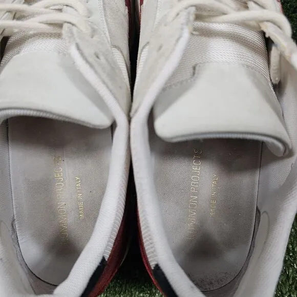 Common Projects Track Classic White Red Suede Italian‎ Sneakers EU 43 US 10