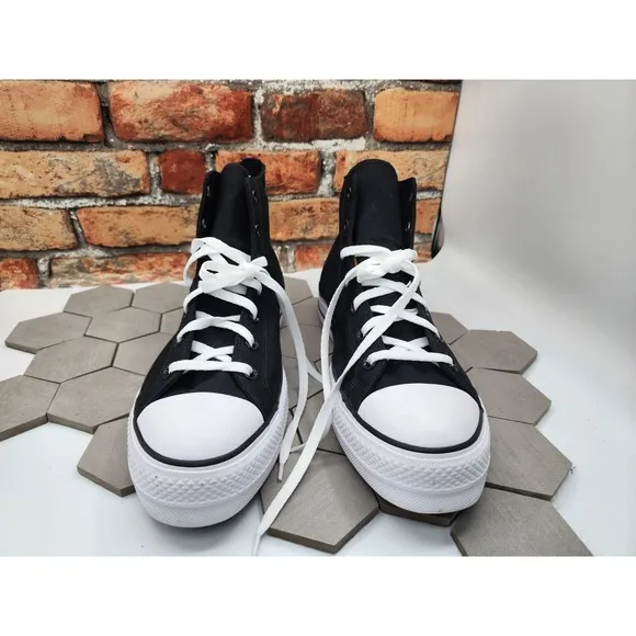 Converse Chuck CTAS All Star Lift  2in Hi Shoes Black White Men Sz 13 Rare