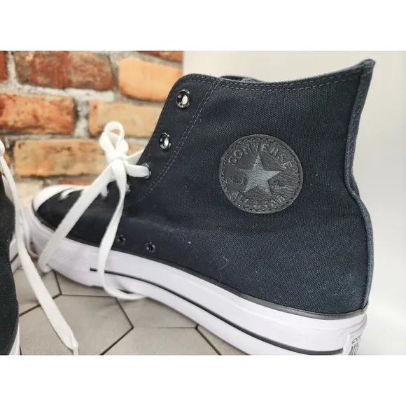 Converse Chuck CTAS All Star Lift  2in Hi Shoes Black White Men Sz 13 Rare