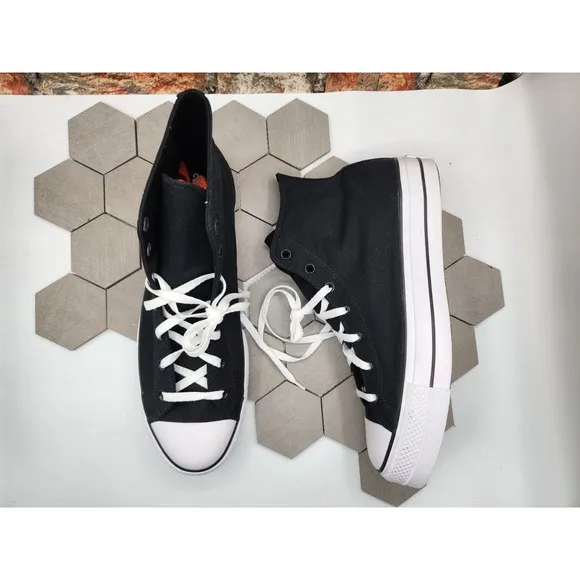 Converse Chuck CTAS All Star Lift  2in Hi Shoes Black White Men Sz 13 Rare