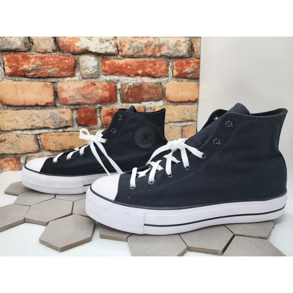 Converse Chuck CTAS All Star Lift  2in Hi Shoes Black White Men Sz 13 Rare